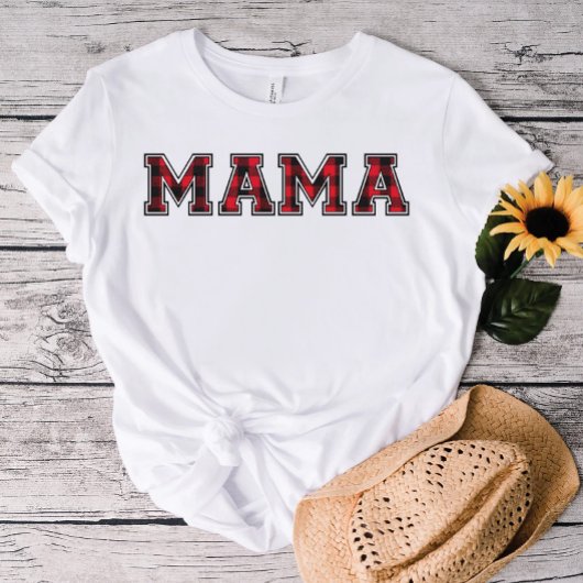 ランバージャックママ |赤フランネル Tシャツ