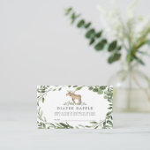 ランバージャックムースおむつラッフルベビーシャワーカード エンクロージャーカード (スタンド正面)