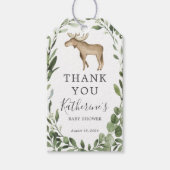 ランバージャックムースベビーシャワーメッセージカード ギフトタグ (正面)