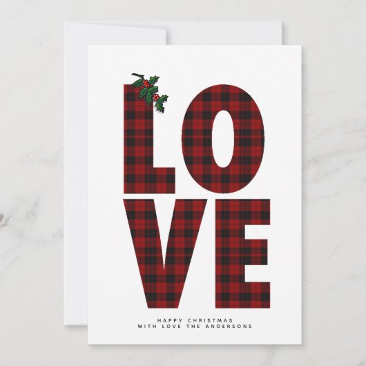 ランバージャックラヴモダンパーソナライズされたィ カード (正面)