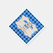 ランバージャックリトルハンターブループレイドベビーシャワー スタンダードカクテルナプキン (角)