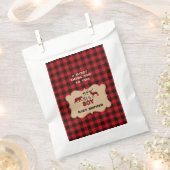 ランバージャックレッドバッファローリトルハンターベイビーシャワー フェイバーバッグ (クリップ留めされた状態)