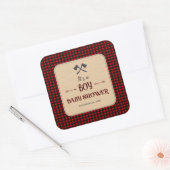 ランバージャックレッドバッファローワイルドハンターベイビーシャワー スクエアシール (封筒)