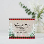 ランバージャックレッドプレイドベビーシャワーサンキューカード サンキューカード (スタンド正面)