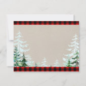 ランバージャックレッドプレイドベビーシャワーサンキューカード サンキューカード (裏面)