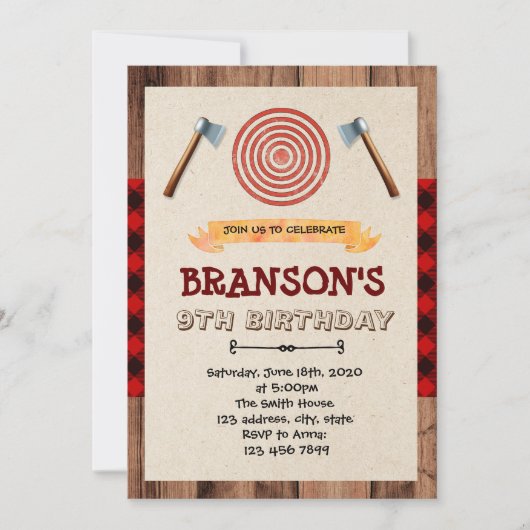 ランバージャック招待状 招待状 (正面)