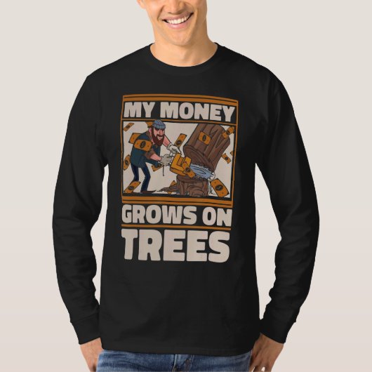 ランバージャック木工職人の斧チェーンソー Tシャツ (正面)