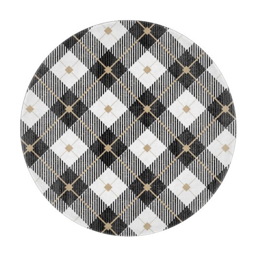 ランバージャック白黒格子模様 カッティングボード (正面)