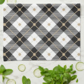 ランバージャック白黒格子模様 キッチンタオル (折り畳み)