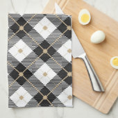 ランバージャック白黒格子模様 キッチンタオル (四つ折り)