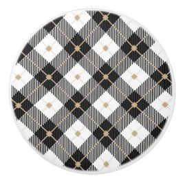 ランバージャック白黒格子模様 セラミックノブ