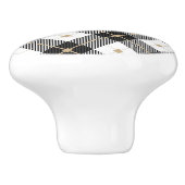 ランバージャック白黒格子模様 セラミックノブ (側面)