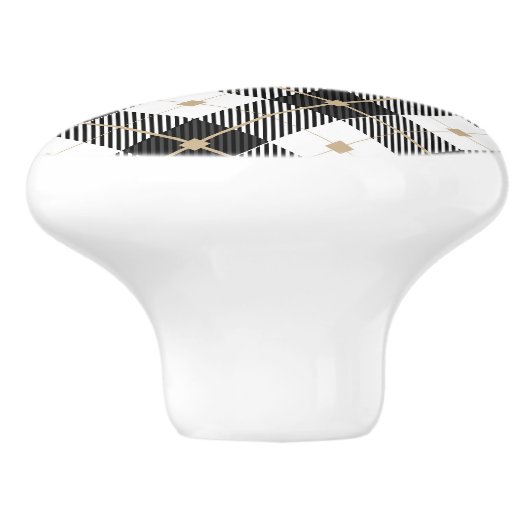 ランバージャック白黒格子模様 セラミックノブ (側面)