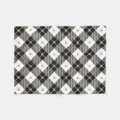 ランバージャック白黒格子模様 フリースブランケット (正面(横))