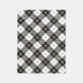 ランバージャック白黒格子模様 フリースブランケット (正面)