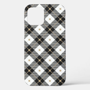 ランバージャック白黒格子模様 iPhone 12 PROケース