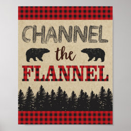 ランバージャック誕生日パーティサインチャンネルFlannel ポスター