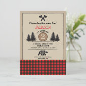ランバージャック誕生日パーティーアニーエイジ招待状ベアウッド 招待状 (スタンド正面)