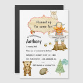 ランバージャック誕生日パーティー マグネット招待状 (正面/裏面)