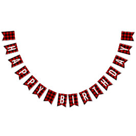 ランバージャック誕生日プレイド バンティングフラッグ