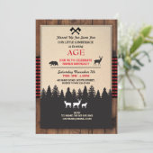 ランバージャック誕生日招待状アニーエイジレッド招待状 招待状 (スタンド正面)