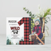 ランバージャック誕生日招待状ウッドランド誕生日 招待状 (スタンド正面)