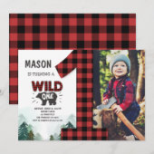 ランバージャック誕生日招待状ウッドランド誕生日 招待状 (正面/裏面)