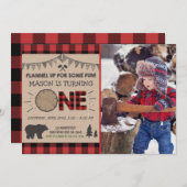 ランバージャック誕生日招待状ウッドランド誕生日 招待状 (正面/裏面)