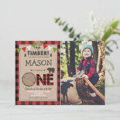 ランバージャック誕生日招待状ウッドランド誕生日 招待状 (スタンド正面)