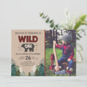 ランバージャック誕生日招待状ワイルドワンフォレスト 招待状 (スタンド正面)
