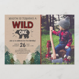 ランバージャック誕生日招待状ワイルドワンフォレスト 招待状
