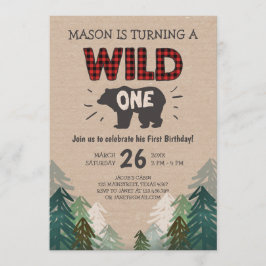 ランバージャック誕生日招待状ワイルドワンフォレスト 招待状