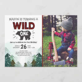 ランバージャック誕生日招待状ワイルドワンフォレスト 招待状