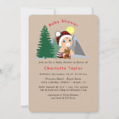 ランバージャック赤黒の格子縞カワイトベビーシャワー 招待状 (正面)