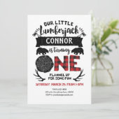 ランバージャック、バッファロープレイド、ウッドランド、第1誕生日 招待状 (スタンド正面)