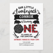 ランバージャック、バッファロープレイド、ウッドランド、第1誕生日 招待状 (正面)