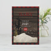 ランバージャッ素朴クバッファロープレイドスタッグベビーシャワー 招待状 (スタンド正面)