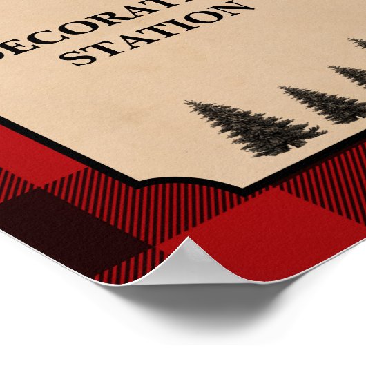 ランバージャッ飾クブロックの駅標識 ポスター (角)