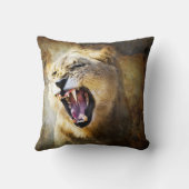 ランバーピロー – アフリカ産のライオンのうなる クッション (裏面)