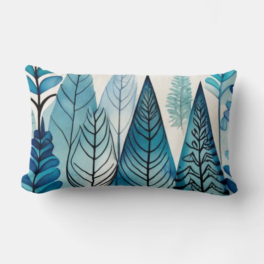 ランバーブルーのクリスマスツリー ランバークッション (正面)