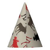 ランバーレッドブラックグレームースシルエットアントレーダー鹿 パーティーハット (裏面)