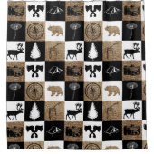 ランバー素朴ジャックキャンピングアドベンチャー  シャワーカーテン (正面)