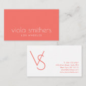 ランビングコーラルモミニマルノグラムプロフェッショナル 名刺 (正面/裏面)