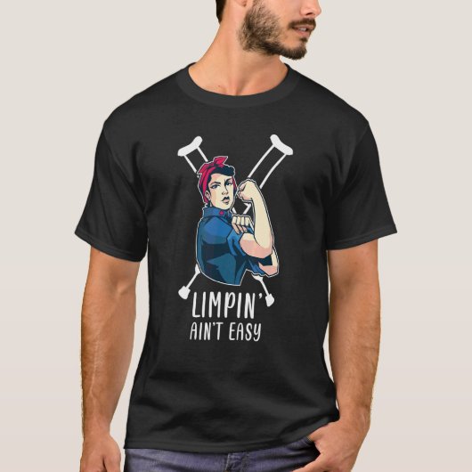 ランピン・イズ・イージーじゃない 折れた足 4 Tシャツ (正面)