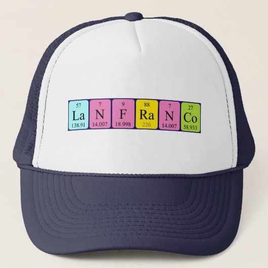 ランフランコ周期表名hat キャップ (正面)