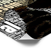 ランフローラの花のブラックワードクラウド ポスター (コーナー)