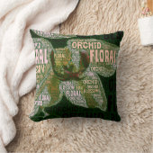 ランフローラ花の緑のワードクラウド クッション (ブランケット)