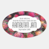ランブータン保存ジャムまたは食品の漬物ラベルのシール 楕円形シール (正面)