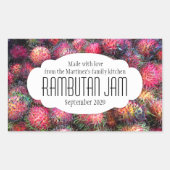 ランブータン保存ジャムまたは食品の漬物ラベルのシール 長方形シール (正面)