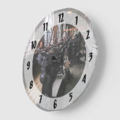 ランプが付いている重い機械工場 ラージ壁時計 (傾斜)